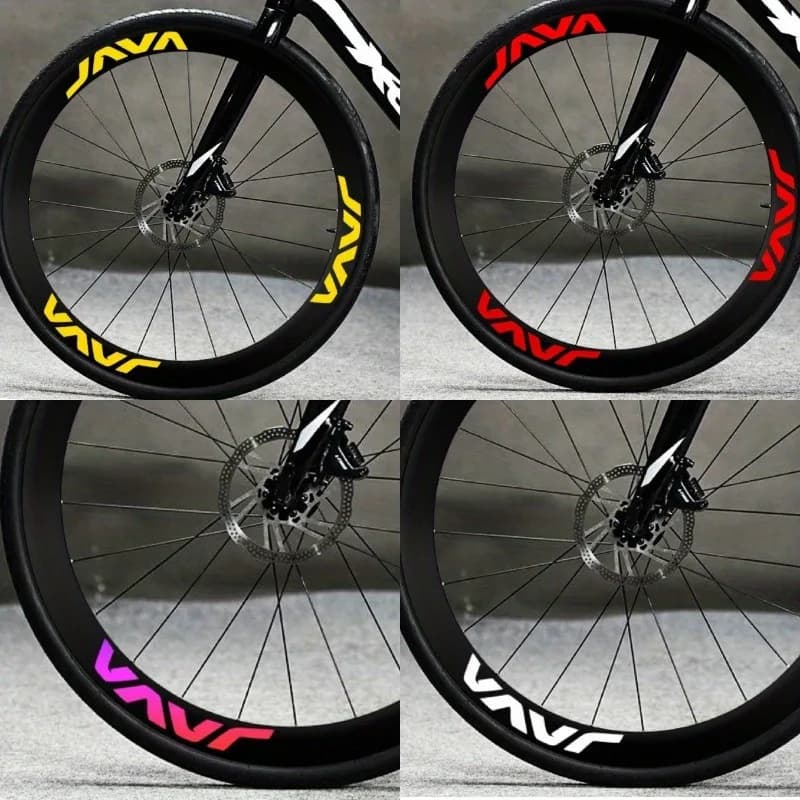 Set di 12 Adesivi Riflettenti Impermeabili per Cerchioni di Biciclette e Moto, Stile Racing