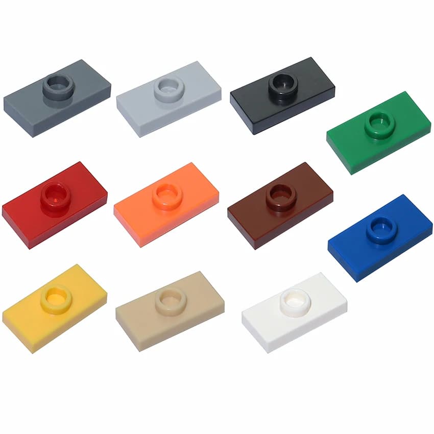 100 pezzi di blocchi di costruzione 1x2 con 1 piastra perno parti di bordo assemblare particelle compatibili con 15573 3794 cambio mattoni creativi