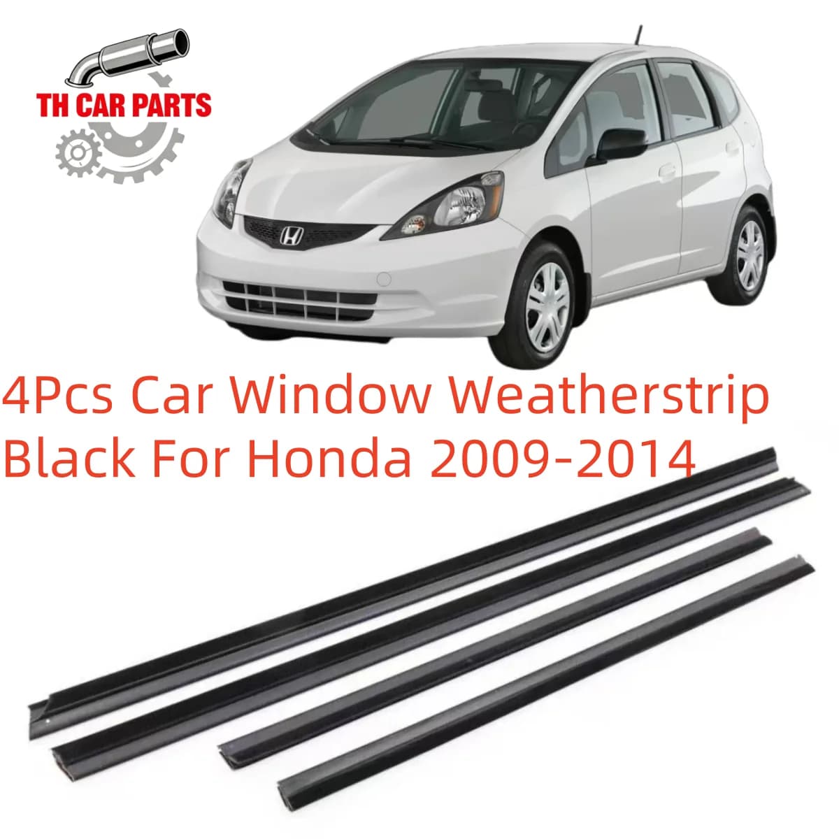 4 Pezzi Guarnizioni per Finestrini Auto Nere per Honda Fit 2009-2014, Modanature per Finestrini Auto