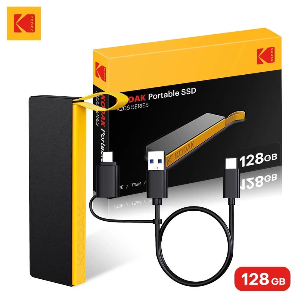 KODAK X206 Disco rigido SSD esterno da 1 TB Flash USB 3.2 1000 Mb/s SSD portatile 128 GB 256 GB 512 GB Mini PSSD per laptop PS5 Xbox
