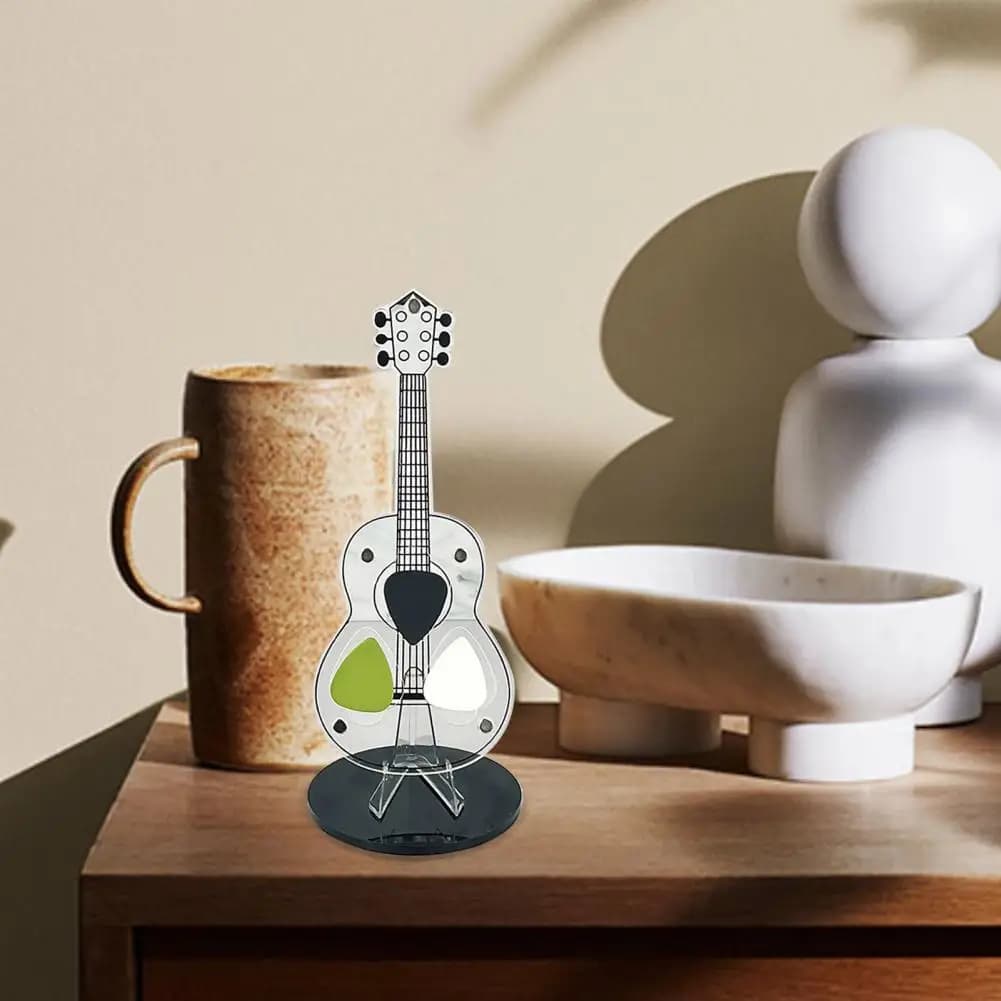 Porta plettro per chitarra in acrilico da 1 pezzo con base stabile Accessori per supporto per plettro per chitarra trasparente