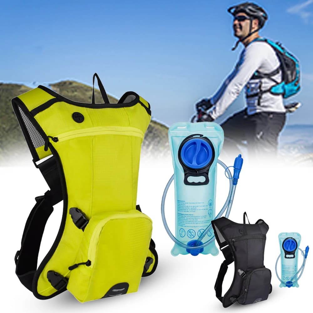 Tactical Hydration Pack Bag Marathon Running Water-Resistant Vest with 2L Water Pocket for Outdoor Hiking Cycling Cross-Country