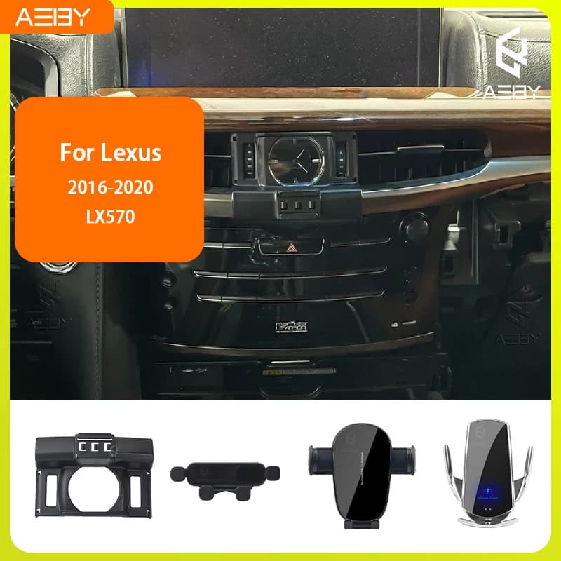 Supporto per Telefono per Lexus LX570 2016-2020, Base Fissa Speciale con Ricarica Wireless per Interni Auto