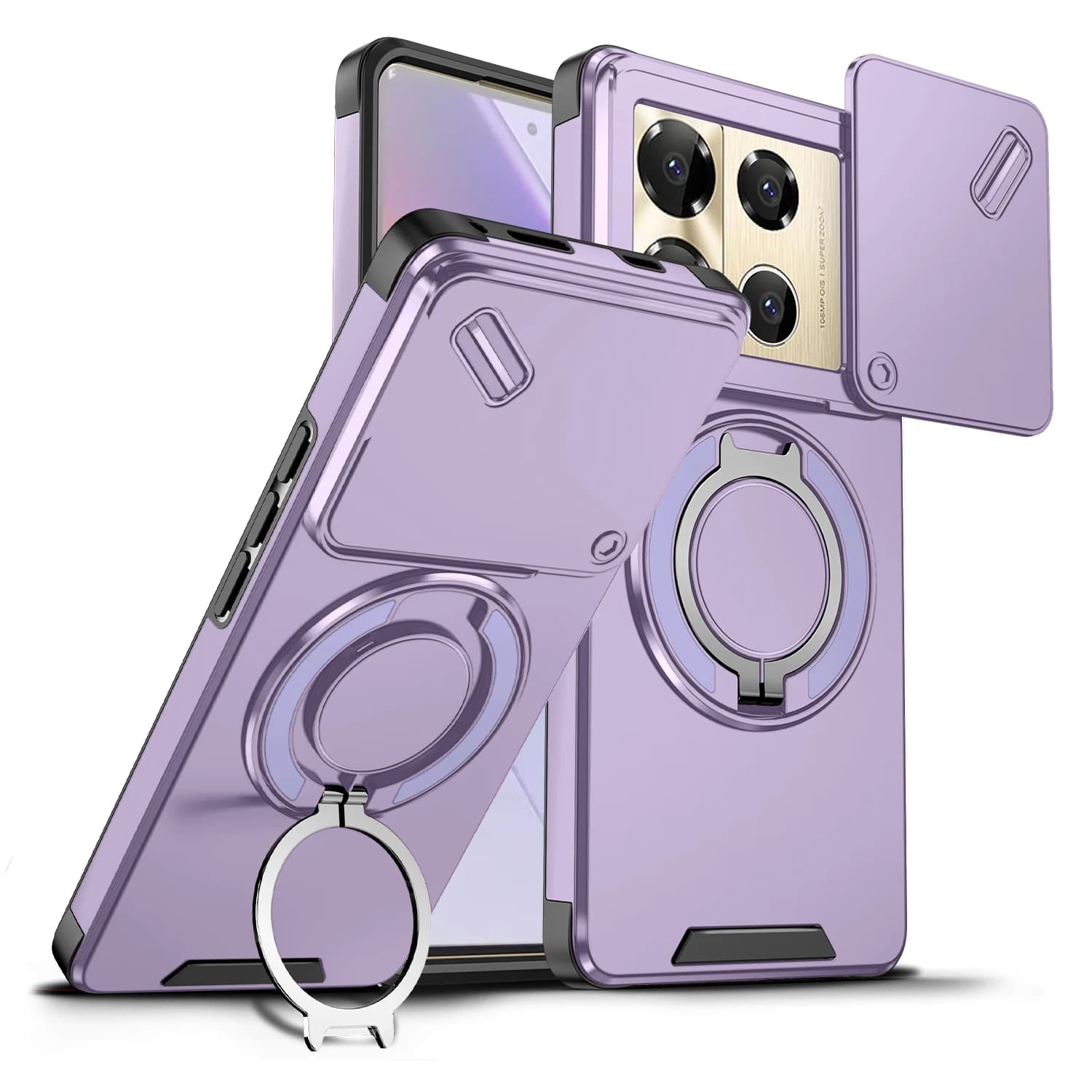 Slide Lens Protect For Magsafe Holder Case For Infinix Note 40 50 Pro Plus Smart 10 Plus 9 HD Hot 50i GT 20 Pro Shockproof Cover
