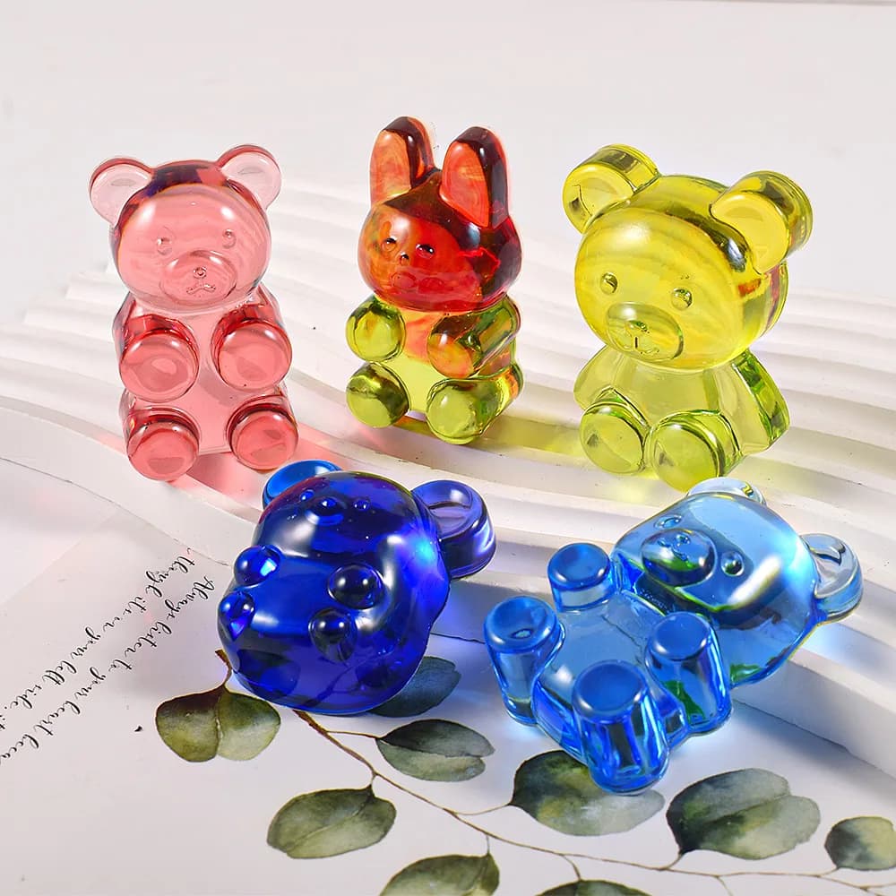 Stampo in silicone orso 3D fai da te orso coniglio topo cristallo resina epossidica Moud portachiavi fatto a mano ornamenti pendenti stampo decorazioni per la casa