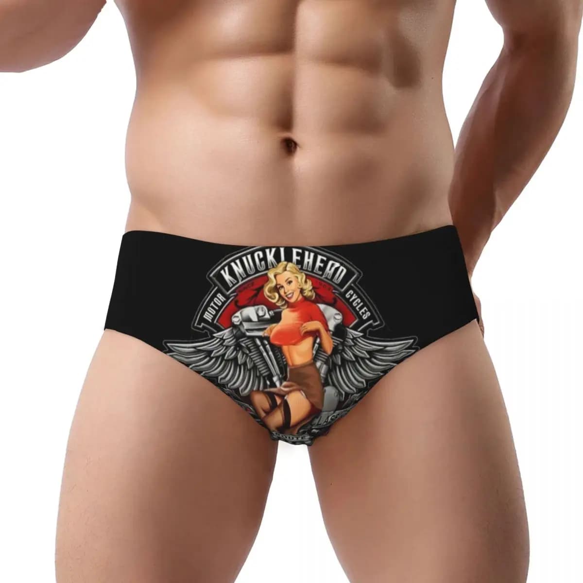 Custom Men's Route 66 Pin Up Rockabilly Design Men Brief Panties Male Soft Highway Underwear Underpants