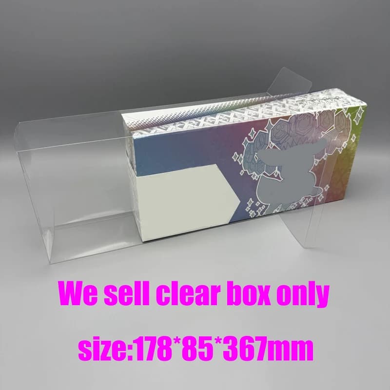 Scatola protettiva trasparente Per Evoluzioni prismatiche Eevee SPC Custodia protettiva trasparente ETB per scatola booster TCG
