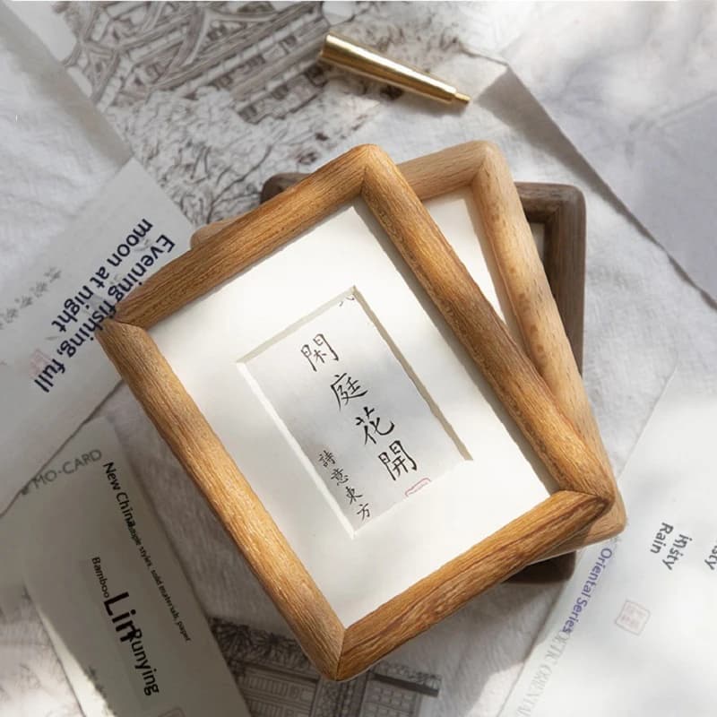 Black Walnut Solid Wood Rounded Corner Photo Frame Couple photo display Wooden Picture Frame Artwork Holder Desktop Decor