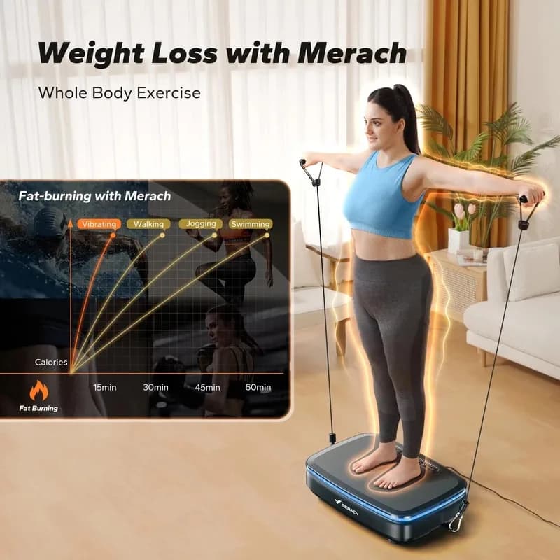 Attrezzatura Fitness, Pedana Vibrante per Drenaggio Linfatico, Sollievo dal Dolore, Miglioramento del Sonno, Brucia Grassi e Perdita di Peso