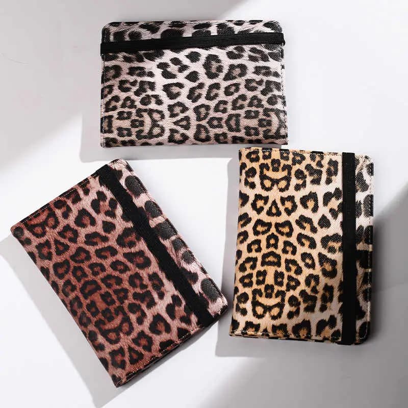 Custodia per passaporto per donna uomo Custodia impermeabile per passaporto con clip per carta Custodia per passaporto con stampa leopardata Accessori da viaggio