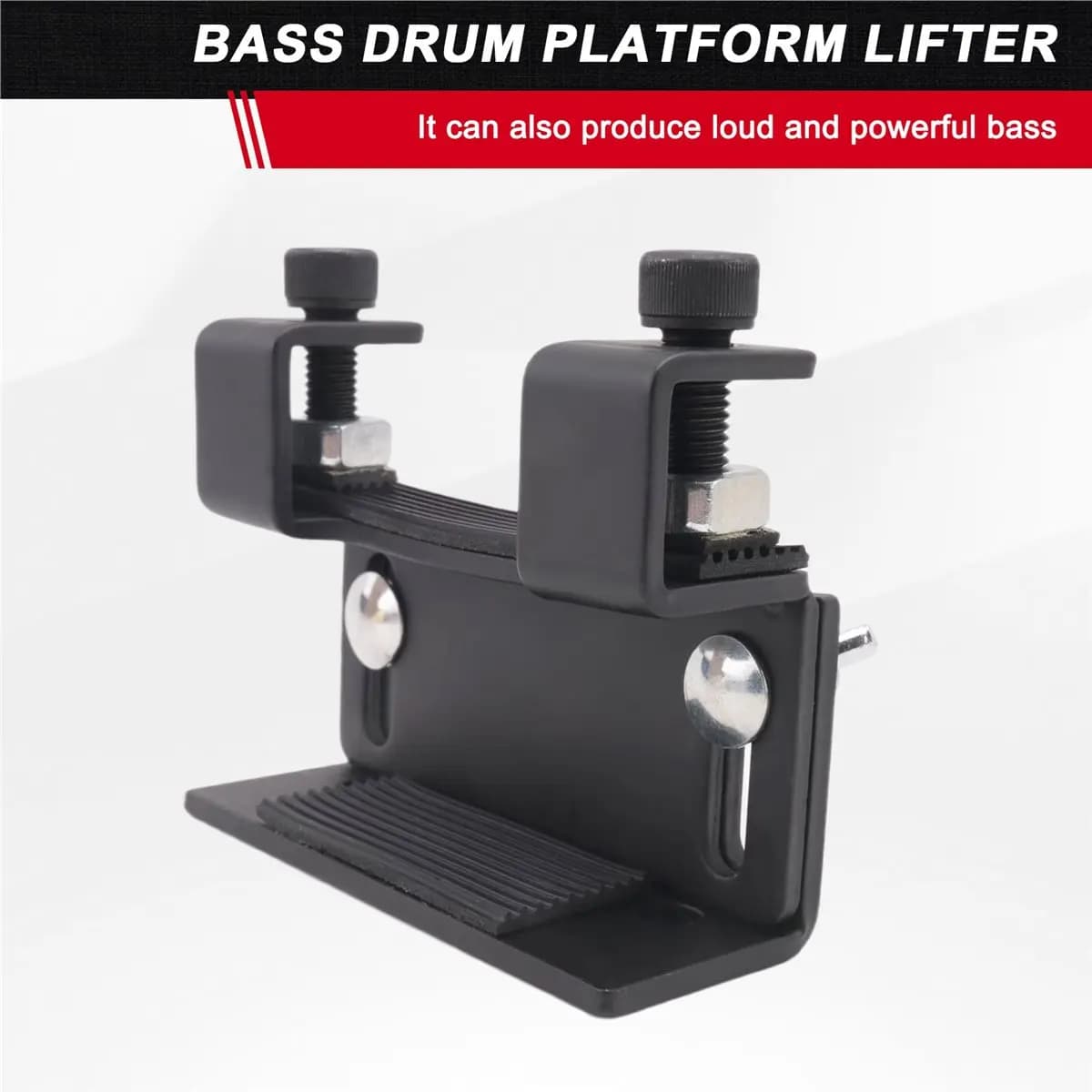 Supporto Elettrico per Pedali Batteria Elettronica, Piattaforma Sollevabile per Bass Drum (Nero)