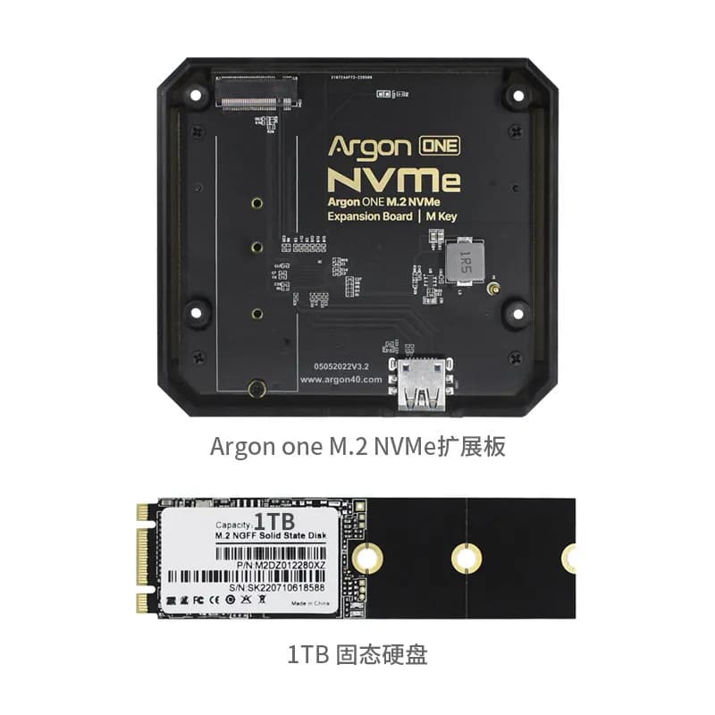 Raspberry Pi 4 M.2 SSD Expansion Board - NVMe & SATA M.2 SSD to PCIe Adapter Card for Argon ONE Case (Supports 2280/2260/2242)