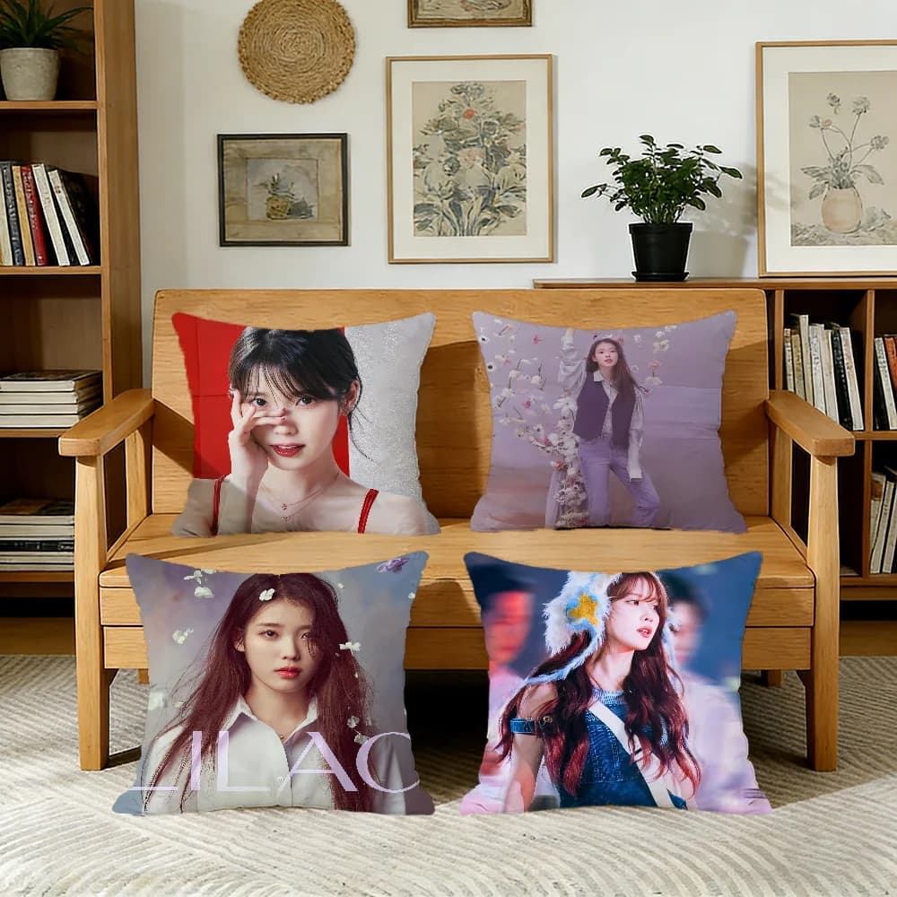Singer L-Lee Ji IU pillow cover for printing on pillow, sofa decoration, house, car, room, cafeteria, office, simple Nordic style Eun-MT