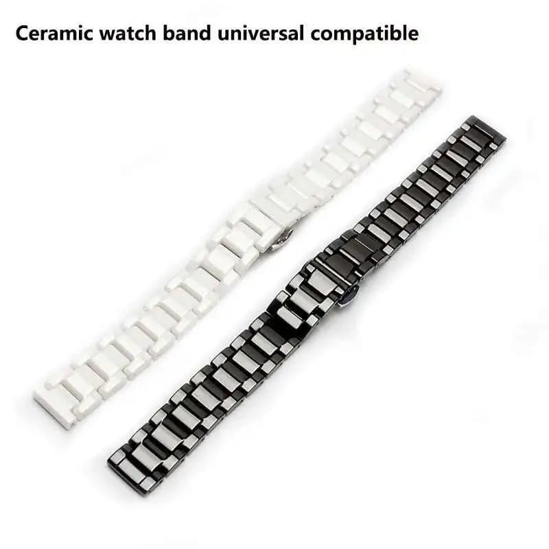 Bracelet 14 15 16 17 mm 18 19 20 mm 21 mm white ceramic strap black strap for non faded watch water resistant