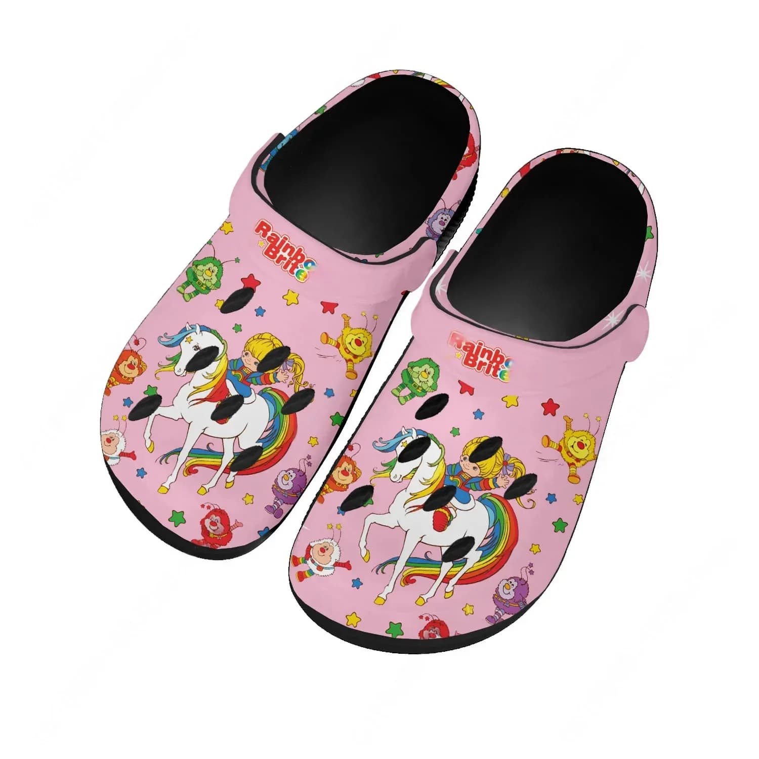 Brite Rainbow Water Shoes for Men and Women, Comfortable and Fashionable, Home and Garden Shoes, Custom Sandals, Breathable slippers with Beach Holes