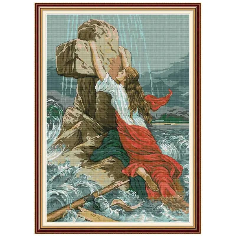 Rescue Religion Series conted Kit fai da te, ricamo a punto croce, set di cucito, decorazioni per la casa, 14, 11, 16, 18, 22, 25, 28ct