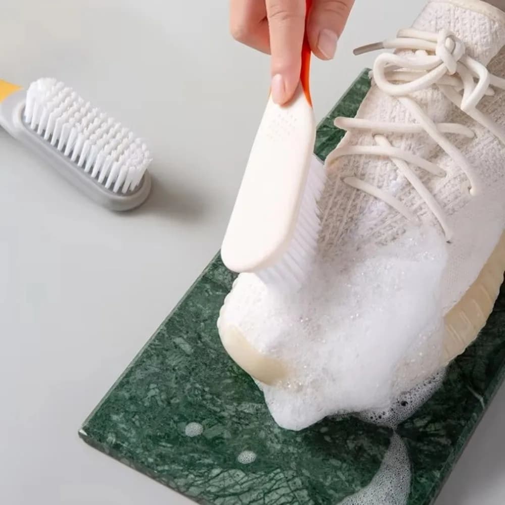 Multi-functional Shoe Brush PP Soft-bristled Cleaning Brush Long-handled Contrast Design Washing Brush Household Cleaning Use