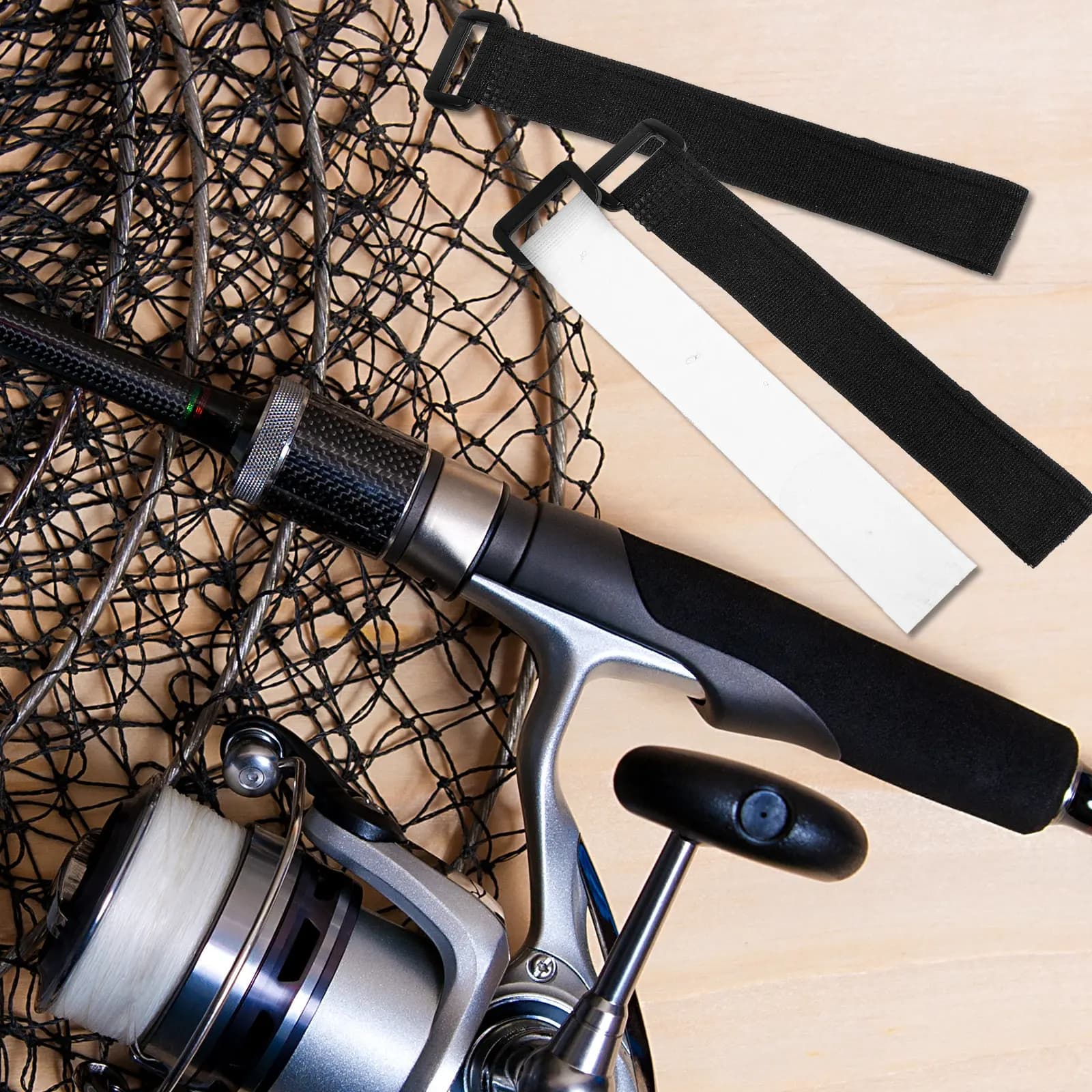 10 Pieces of Adjustable Nylon Straps Breathable for Transportation Fishing Rods in Free Hands