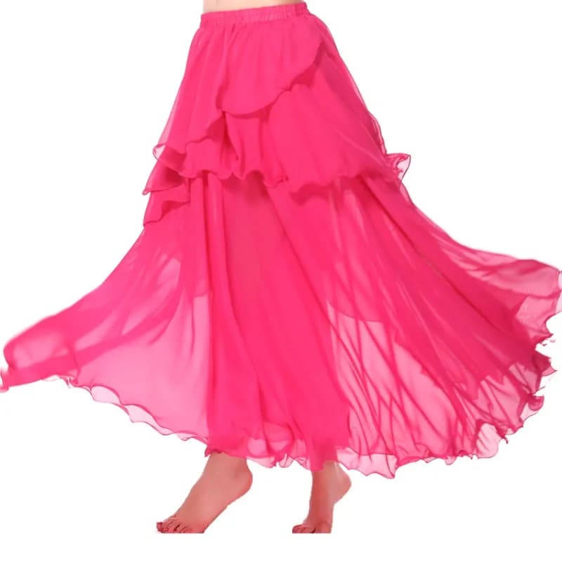 Belly Dance Dress 4 Layer Skirt Indian Performance Outfit Women Practice Costume