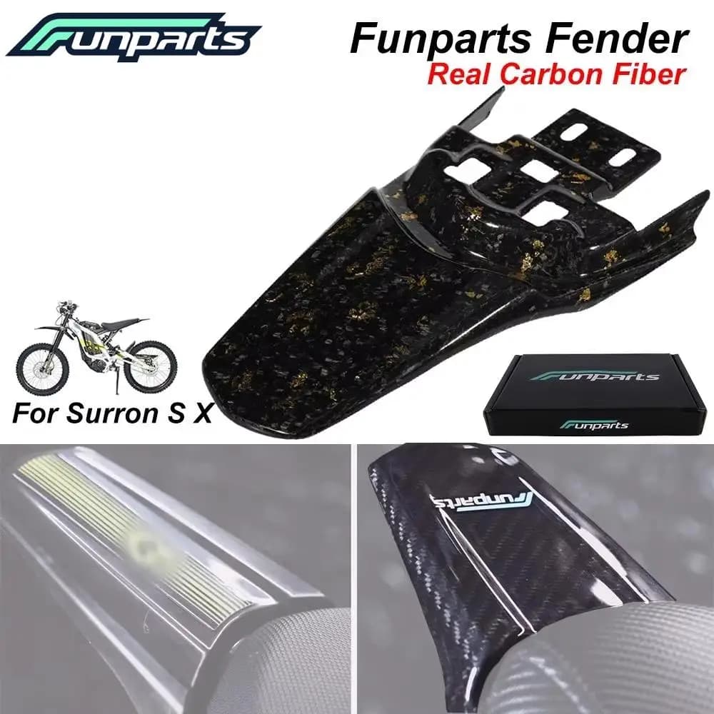 Funparts Rear Rear Carbon Fiber Motorcycle Accessories For Surron Sur Ron Lightbee Light Bee XS L1E Electric Bike