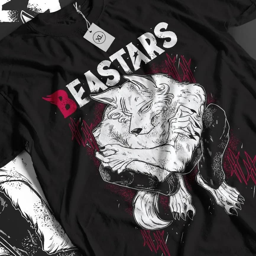 T-shirt anime Legoshi Beastars, camicia anime manga, top estivo a maniche corte ampio e alla moda in cotone da uomo e da donna