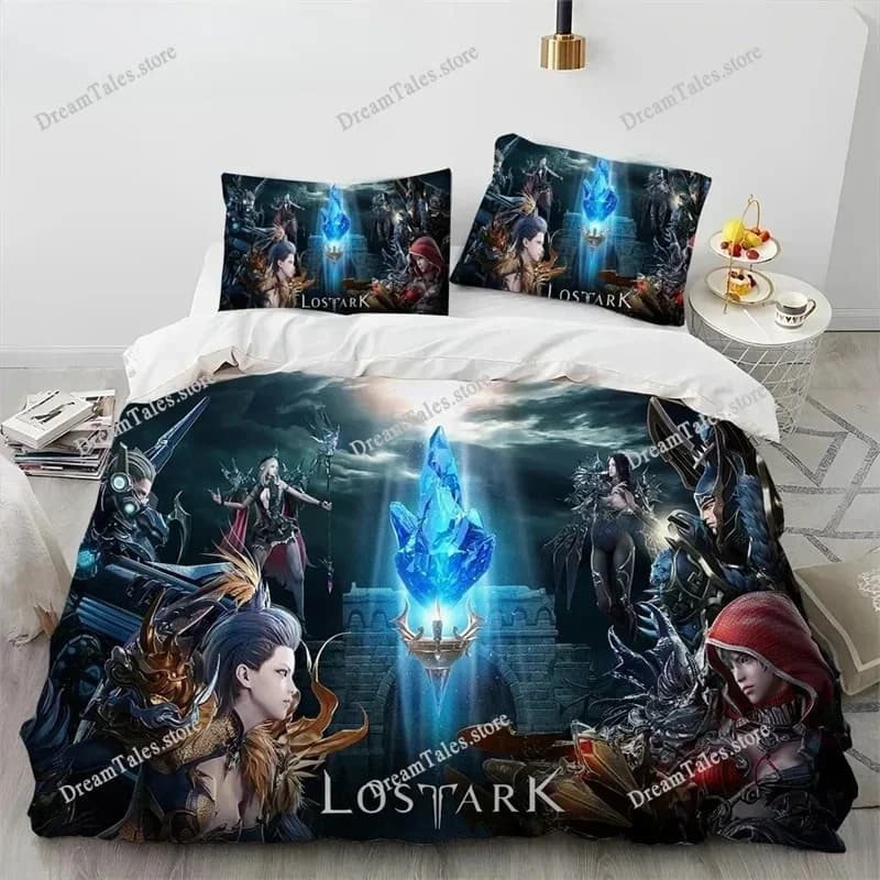 Nuovo set di biancheria da letto con stampa del gioco LOST ARK, copripiumino e federa, decorazione per camera da letto per adulti, ragazzi e ragazze, regalo per bambini, singolo, doppio, grande
