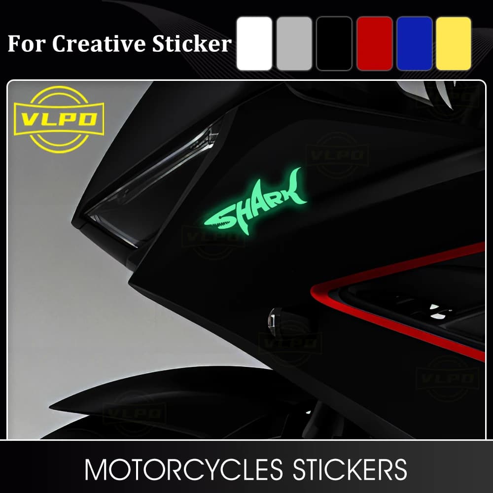 Adesivo bagliore moto SHARK Decalcomania impermeabile Decorazione casco per Honda CBR 600RR 650R Yamaha MT-07 MT-09 YZFR125 YZFR6 YZFR7