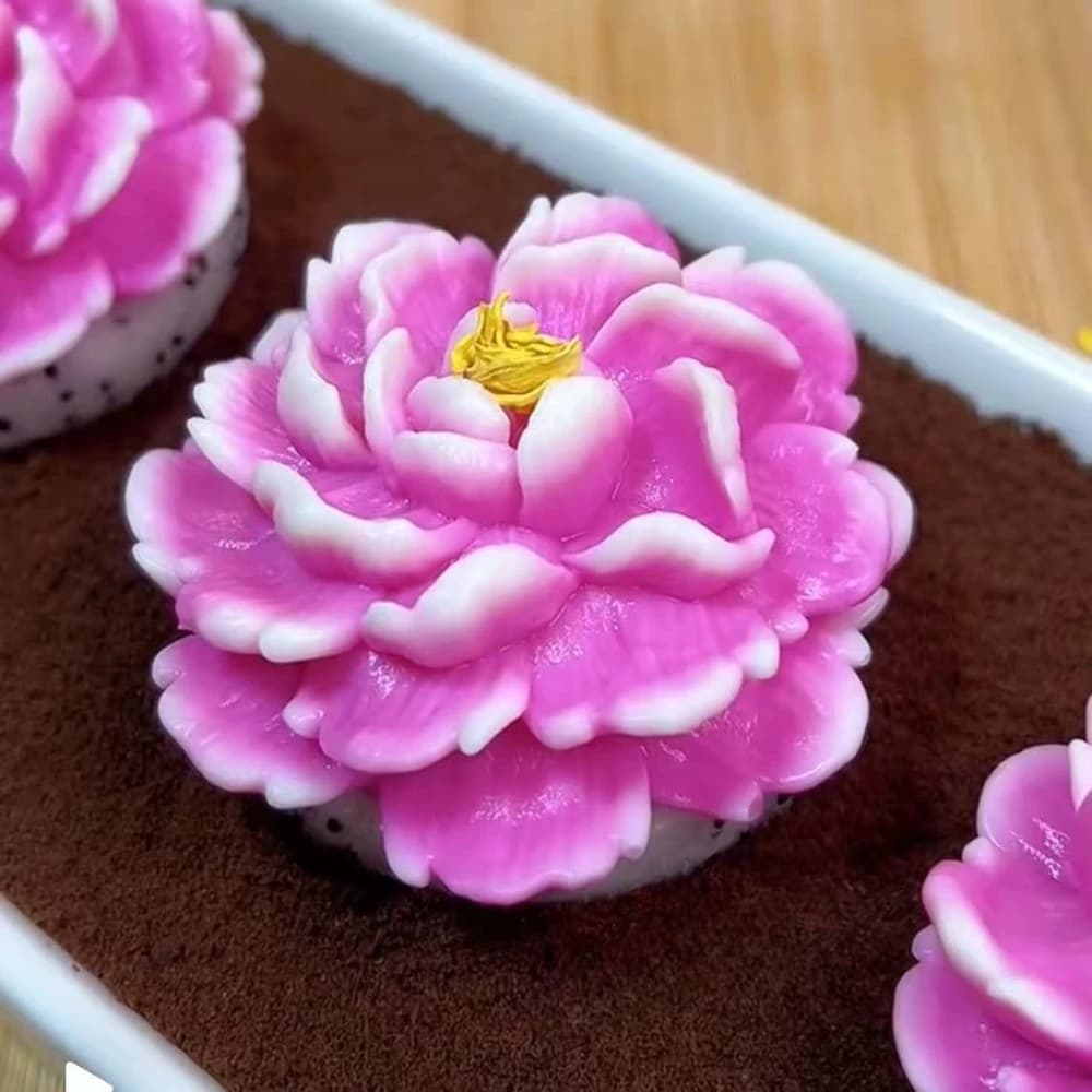 Stampi in silicone per cubetti di ghiaccio a forma di peonia, stampo creativo per dessert fai da te, utensili da cucina per chef casalinghi
