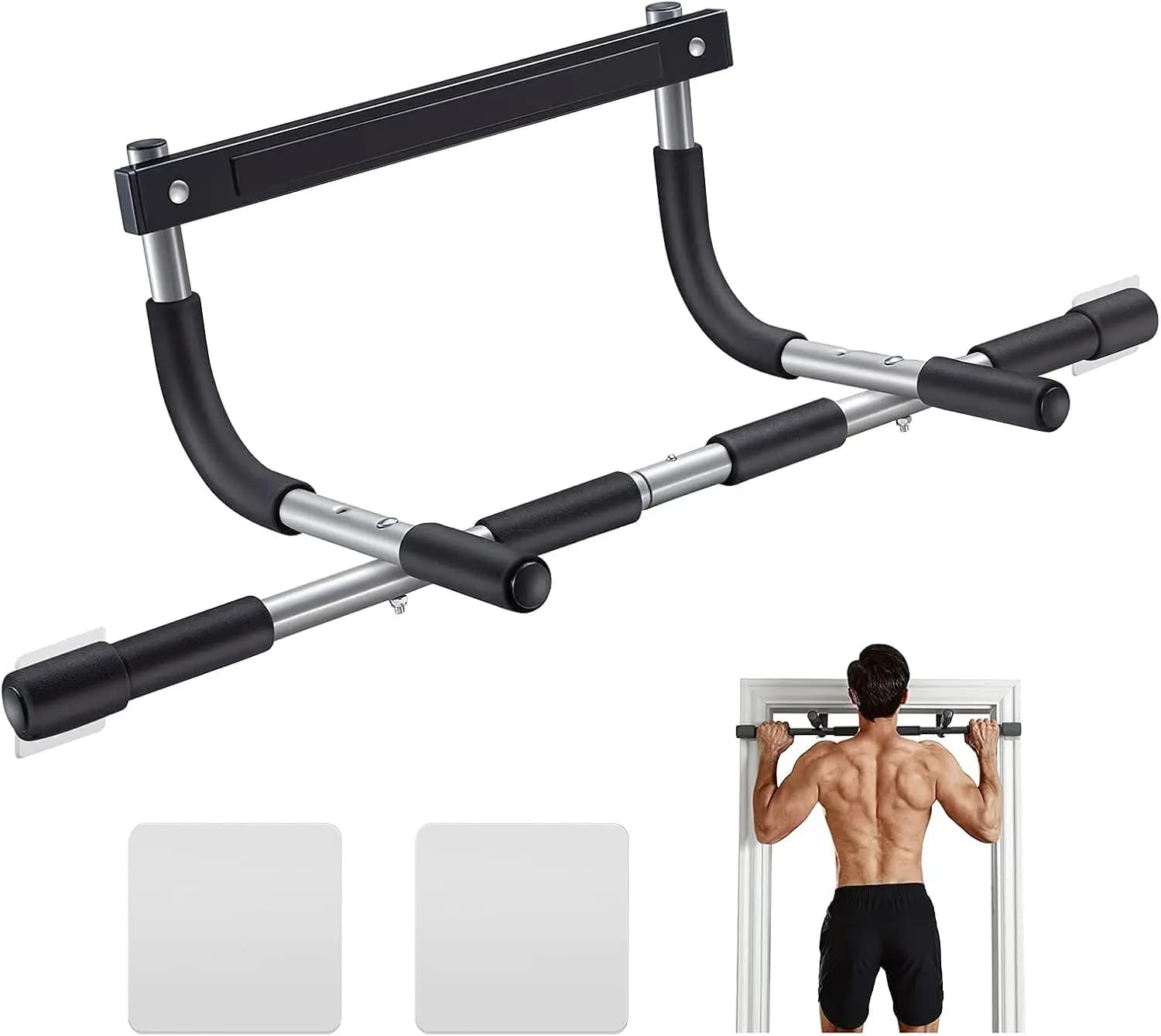 Pull Up Bar for Doorway, 440 lbs Capacity, Heavy Duty Steel, Multi-Grip, Home Gym