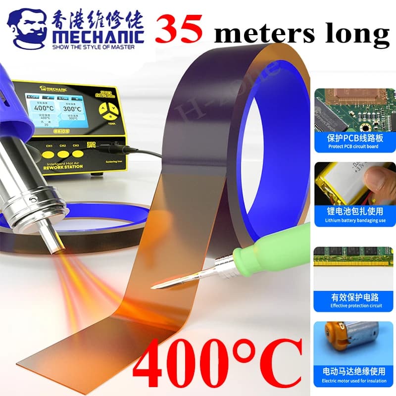 Meccanico Nastro resistente alle alte temperature Adesivo in poliimmide Telefono PCB Circuito Protezione involucro batteria Riparazione Isolamento Strumento
