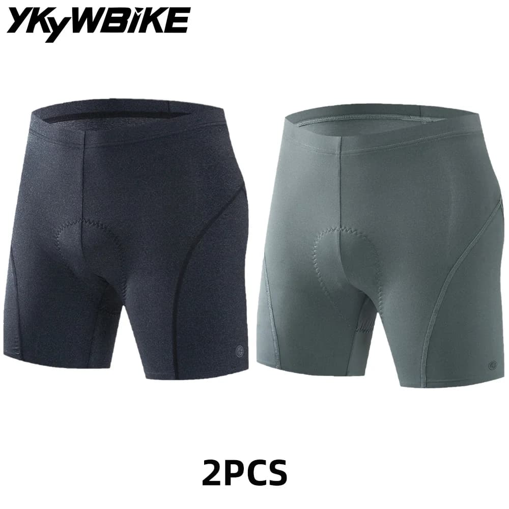 YKYWBIKE 2 Pezzi Pantaloncini Imbottiti da Ciclismo per Uomo, Shorts per Bici da Strada e MTB, Pantaloncini Sottopantaloni da Ciclismo