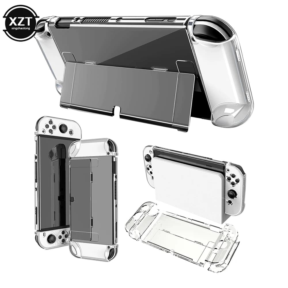 Nuovo guscio protettivo in cristallo per Nintendo Switch Custodia rigida trasparente OLED dockable per accessorio console Switch OLED