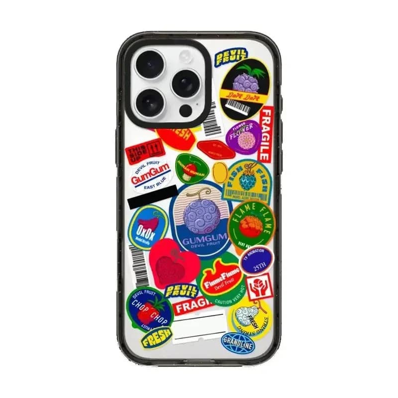 Popular Anime Devil Fruit 2.0 Acrylic Black Border Magnetic Phone Case Cover for IPhone 12 13 14 15 16 17 Pro Max Case