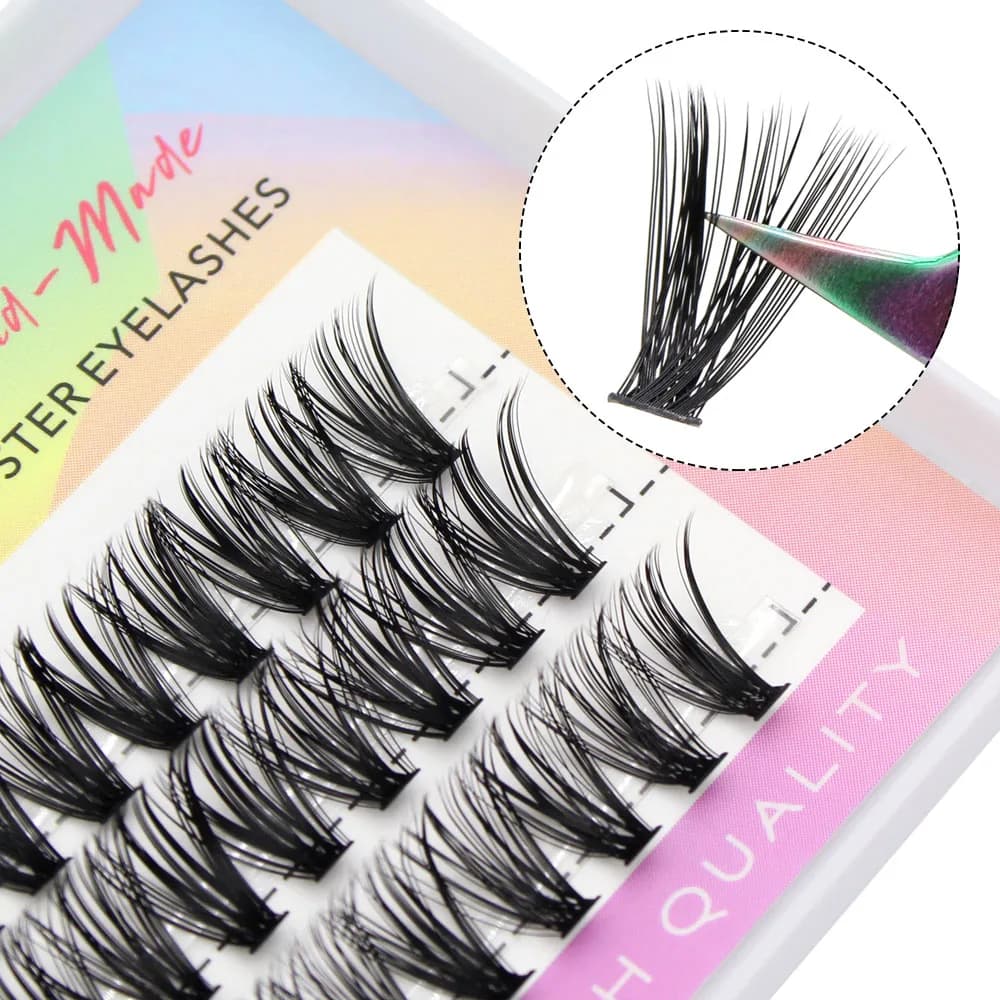 Extension ciglia professionali Moonlily, ciuffetti di seta naturali lunghi per trucco e bellezza, ciglia finte