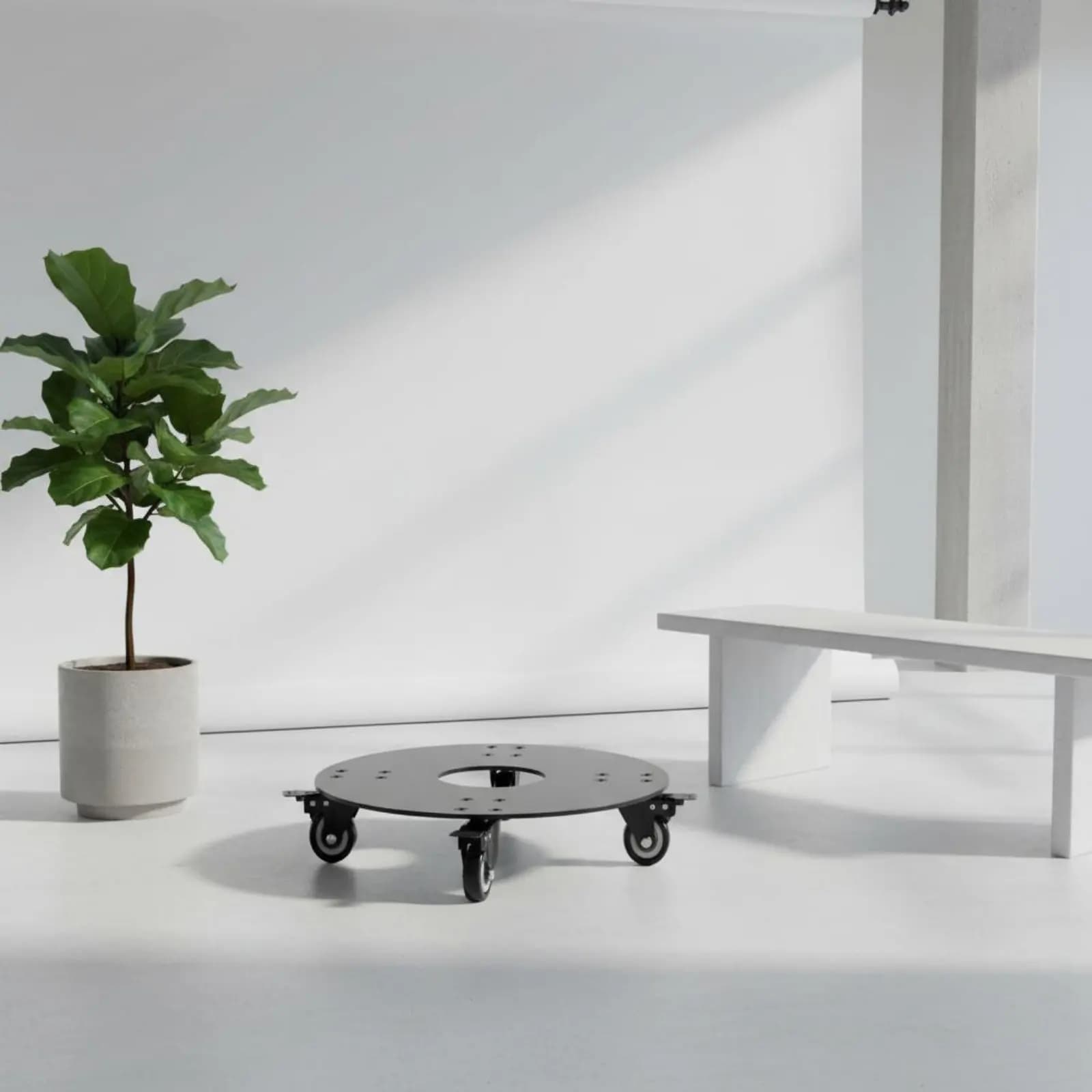 Rolling Plant Stand Indoor Outdoor Use Sturdy Duty Plant Plant Mover Wheeled Planter Base Rust Resistant Metal Flower Pot Caster
