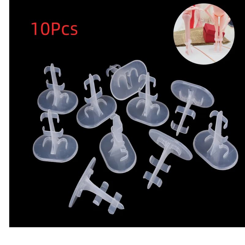 10 pz/set supporto per Display in plastica trasparente supporto per bambole supporto per gambe per bambole supporto per giocattoli per casa delle bambole per bambini