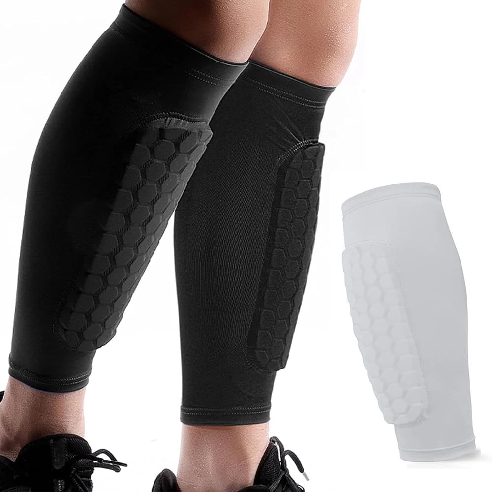 Parastinchi (1 piece), Anti-slip compression sleeve for calfskin with honeycomb padding, Calcium protective socks with anti-collision protection