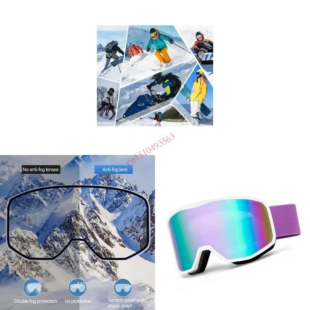Occhiali da sci a doppio strato Occhiali da neve antiappannamento Occhiali da snowboard Occhiali da snowboard antivento per 448C