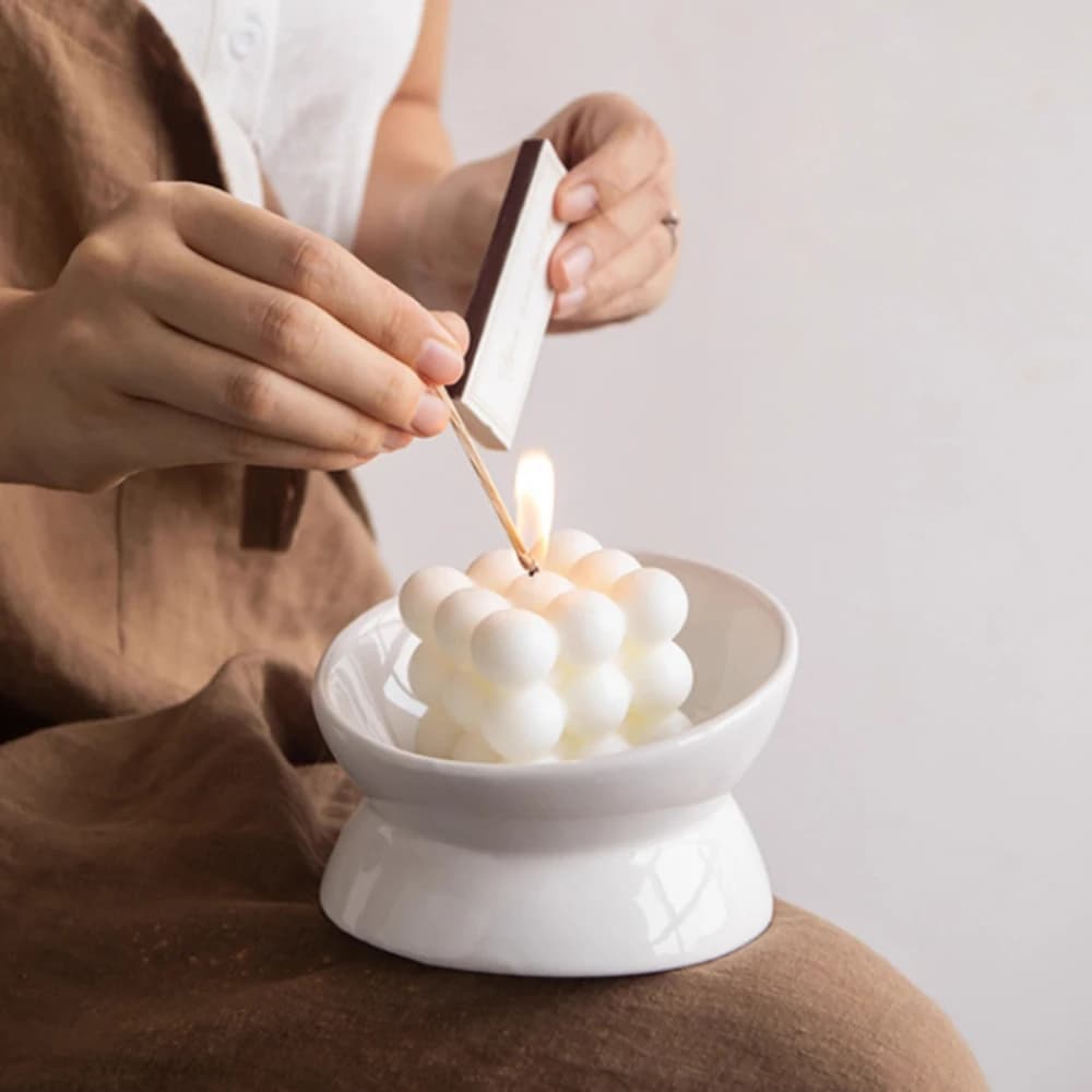 Creativo cemento irregolare candela diffusore contenitore vassoio staffa stampo Pet alimentazione piatto cemento vassoio stampi in Silicone