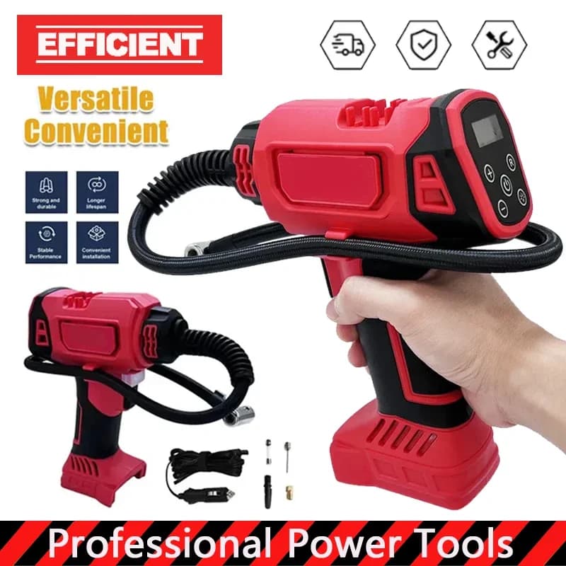 Pompa ad aria elettrica per batteria Milwaukee 18V, gonfiatore automatico per pneumatici auto, compressore d'aria portatile senza fili ricaricabile