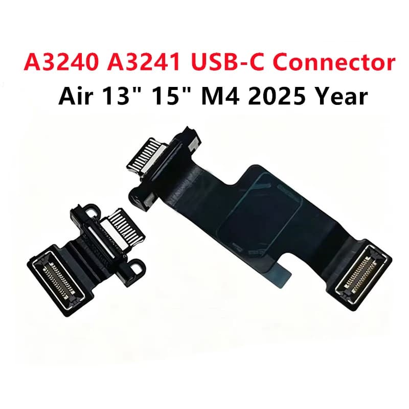 Nuovo Connettore di Ricarica USB-C Tipo C DC con Cavo Flessibile per MacBook Air Retina 13" 15" M4 A3240 A3241 Anno 2025