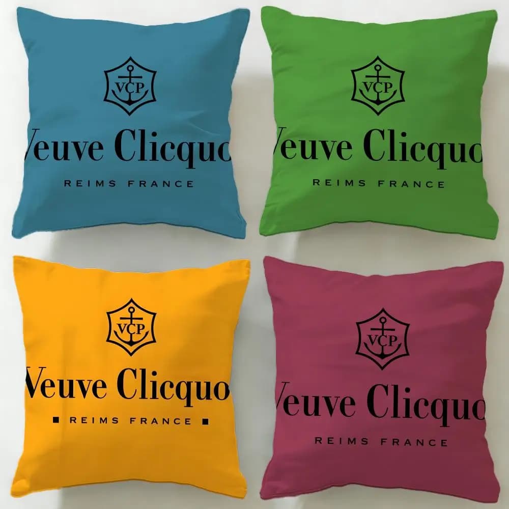 Fodera per cuscino della classica marca di bevande Veuve Clicquot, morbida e facile da lavare, versatile per divano, letto, viaggi e ufficio