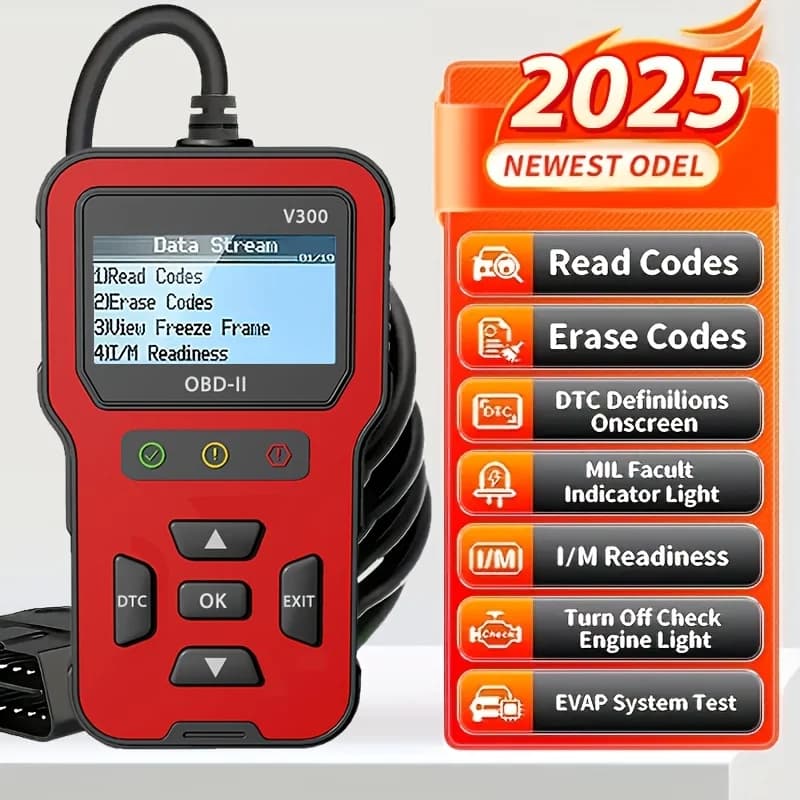 Strumento diagnostico scanner OBD2 modello più recente del 2025 - Lettore di codici di guasto completo, codici di errore chiari, flusso dati, lettura I/M
