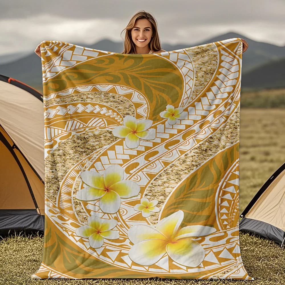 Coperta con motivi hawaiani polinesiani per divano letto, viaggio, campeggio, soggiorno, ufficio, coperta per regali per tutte le stagioni
