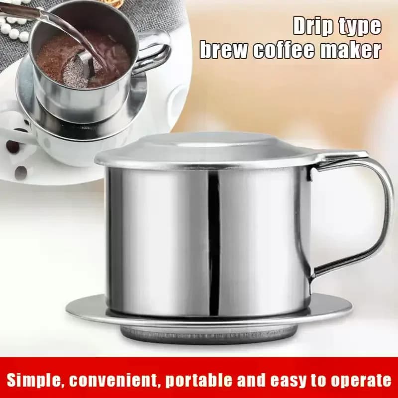 New Stainless Steel Coffee Filter Infuse Cup Vietnamese Coffee Dripper Maker Pot Portable Coffee Drip Strainer Kitchen Tools 1PC