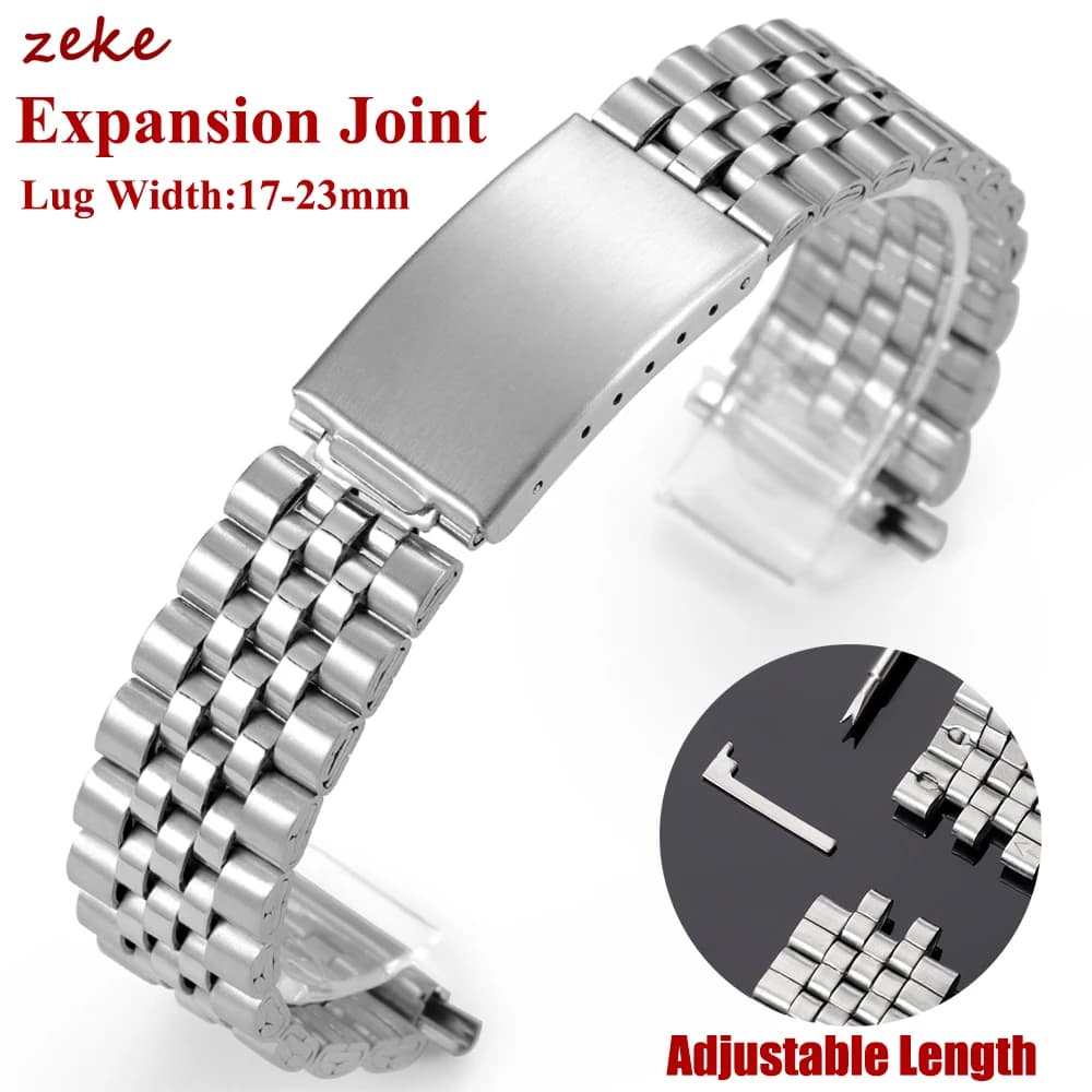 Cinturino per orologio in acciaio inossidabile argento 18mm 19mm 20mm 21mm 22mm Bracciale in metallo con fibbia pieghevole Cinturino universale per uomo e donna