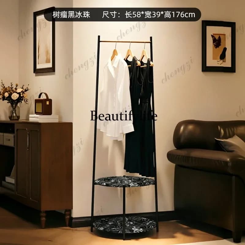 F181 Italian minimalist vertical hanger carbon steel floor hat small household modern clothes rack