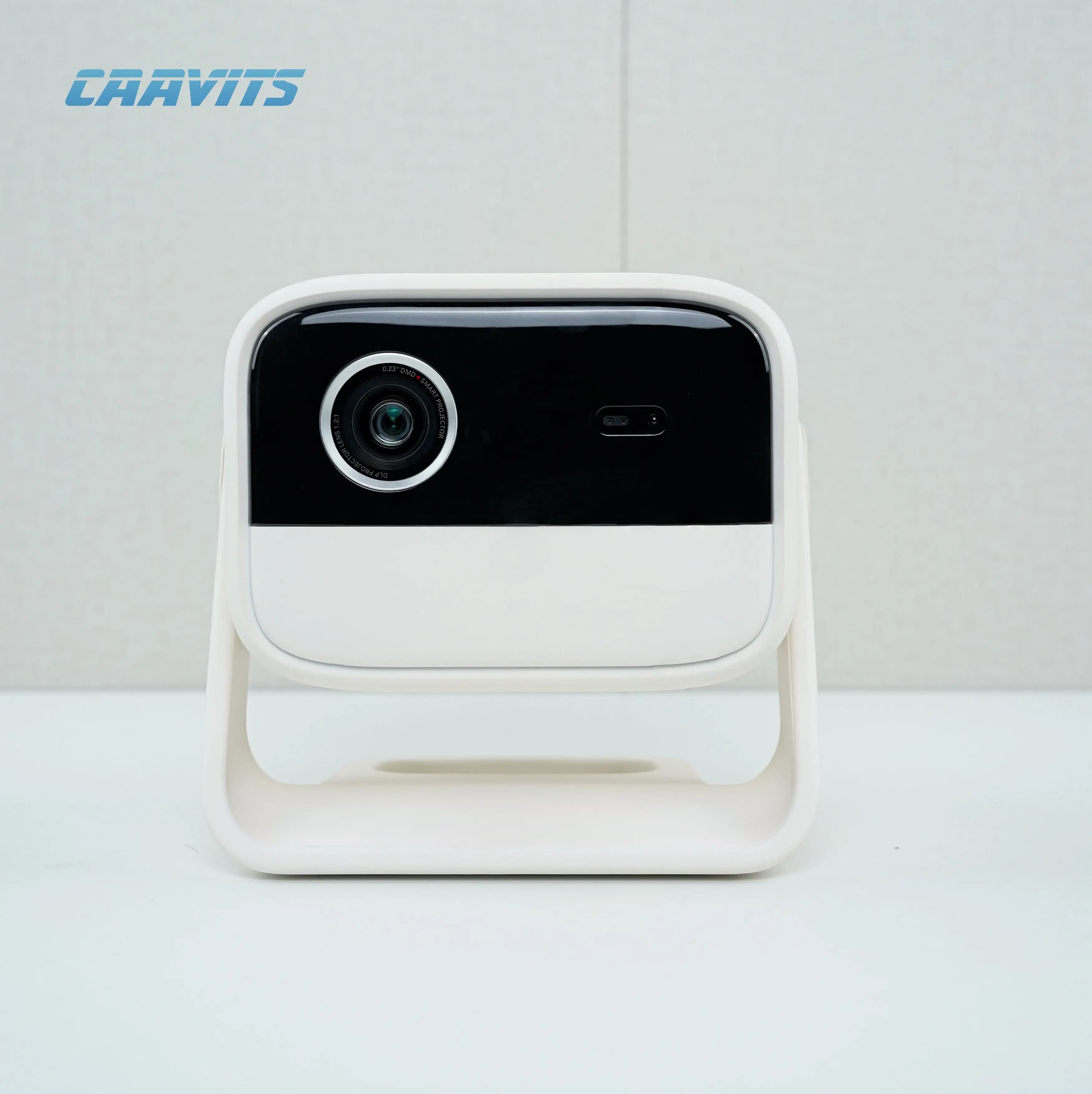 CAAVITS YHS7 DLP con batteria Android Smart 1080P 3D 600 ANSI Lumen WIFI Proiettore domestico e esterno Proiettore portatile