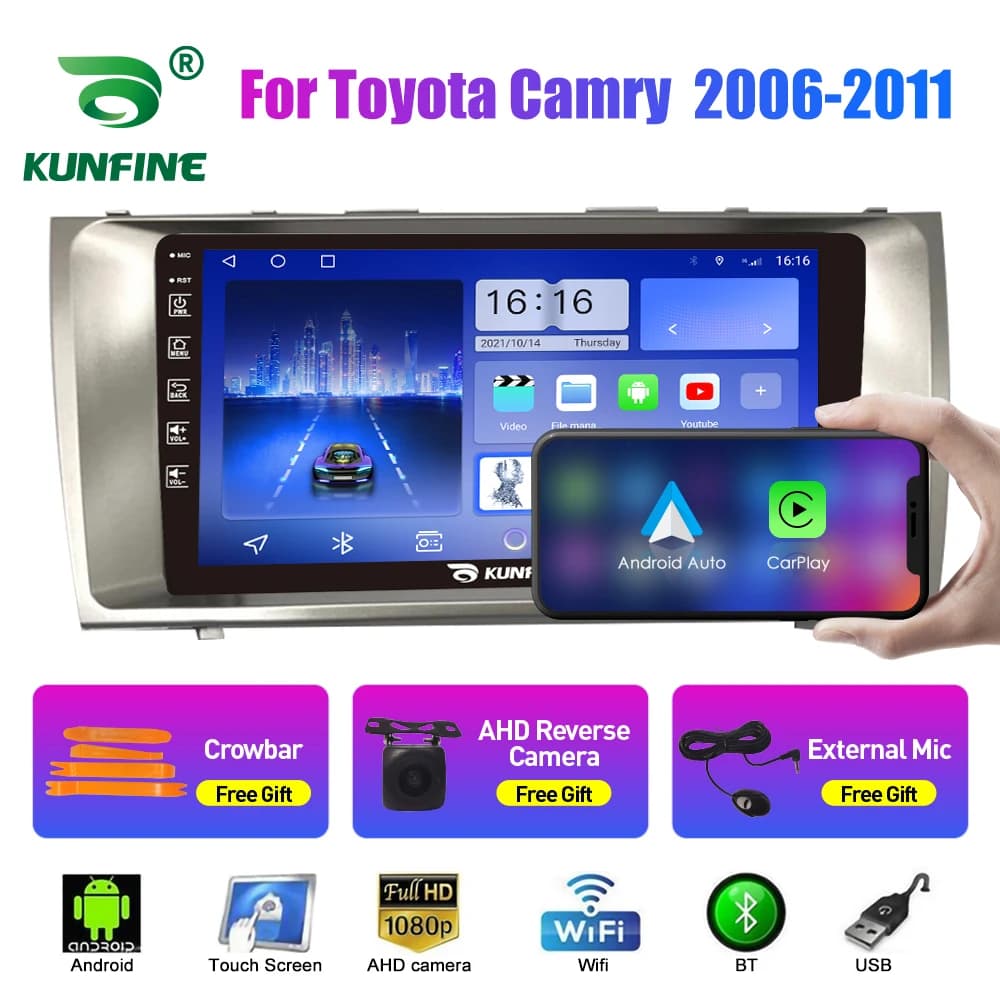 Autoradio Per Toyota Camry 2007-2011 2Din Android Octa Core Car Stereo DVD Lettore di Navigazione GPS Multimediale Android Auto Carplay