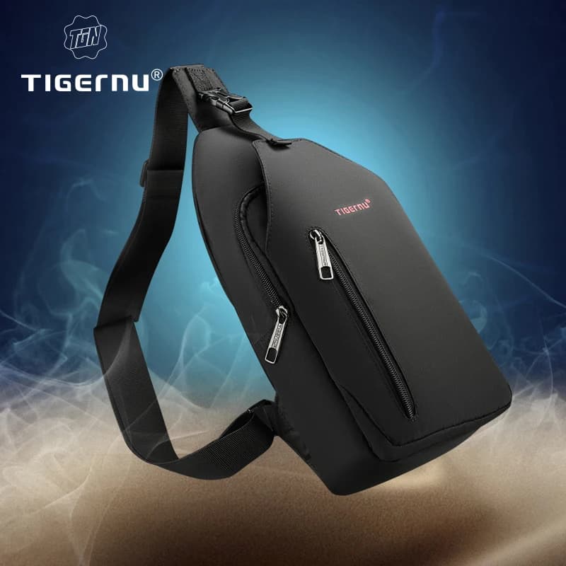 Tigernu Borsa a tracolla da uomo Borsa a tracolla di marca antispruzzo Mini Ipad Borsa da petto per cintura per telefono cellulare Borsa piccola da uomo
